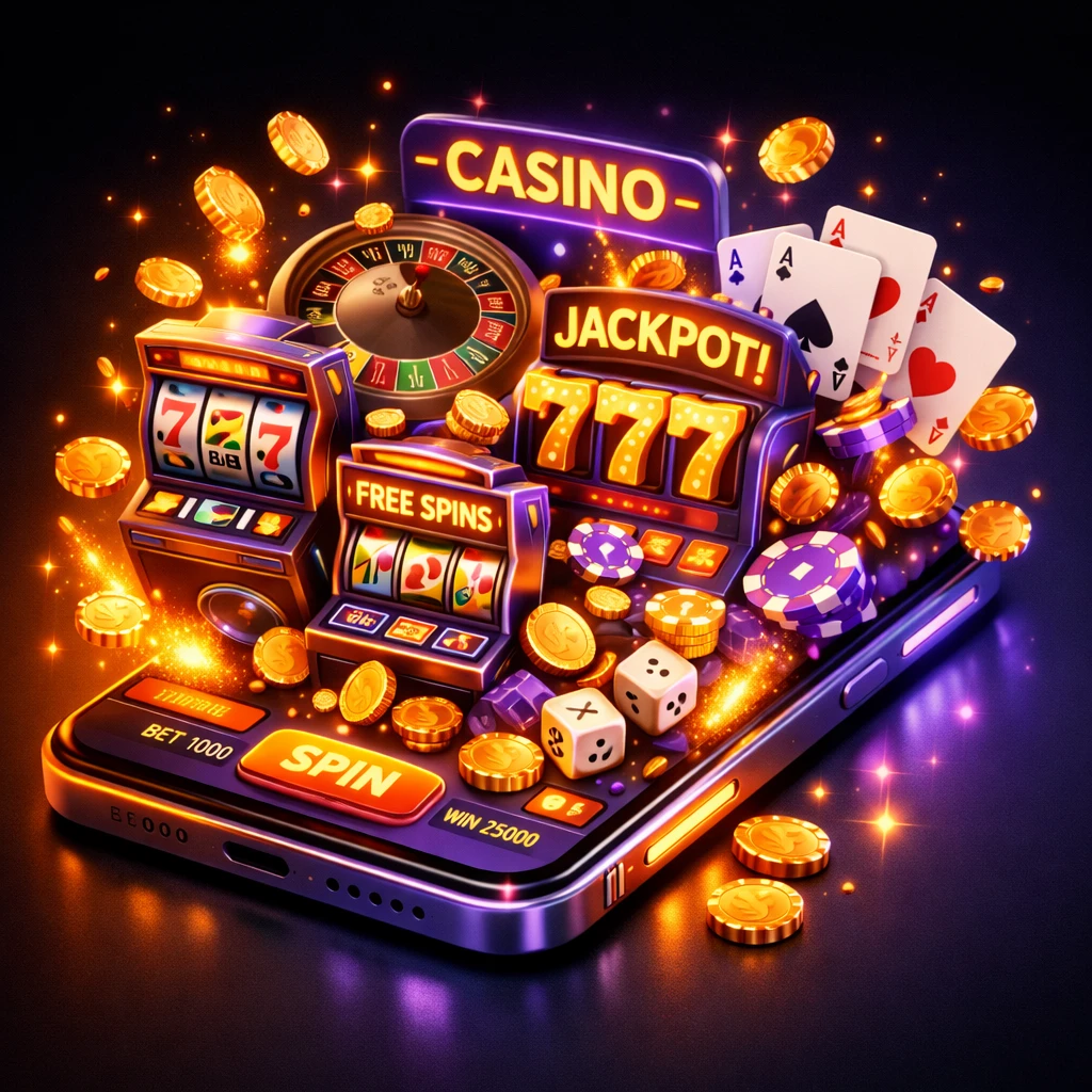 Connexion biométrique sécurisée sur une application de casino mobile avec jetons dorés